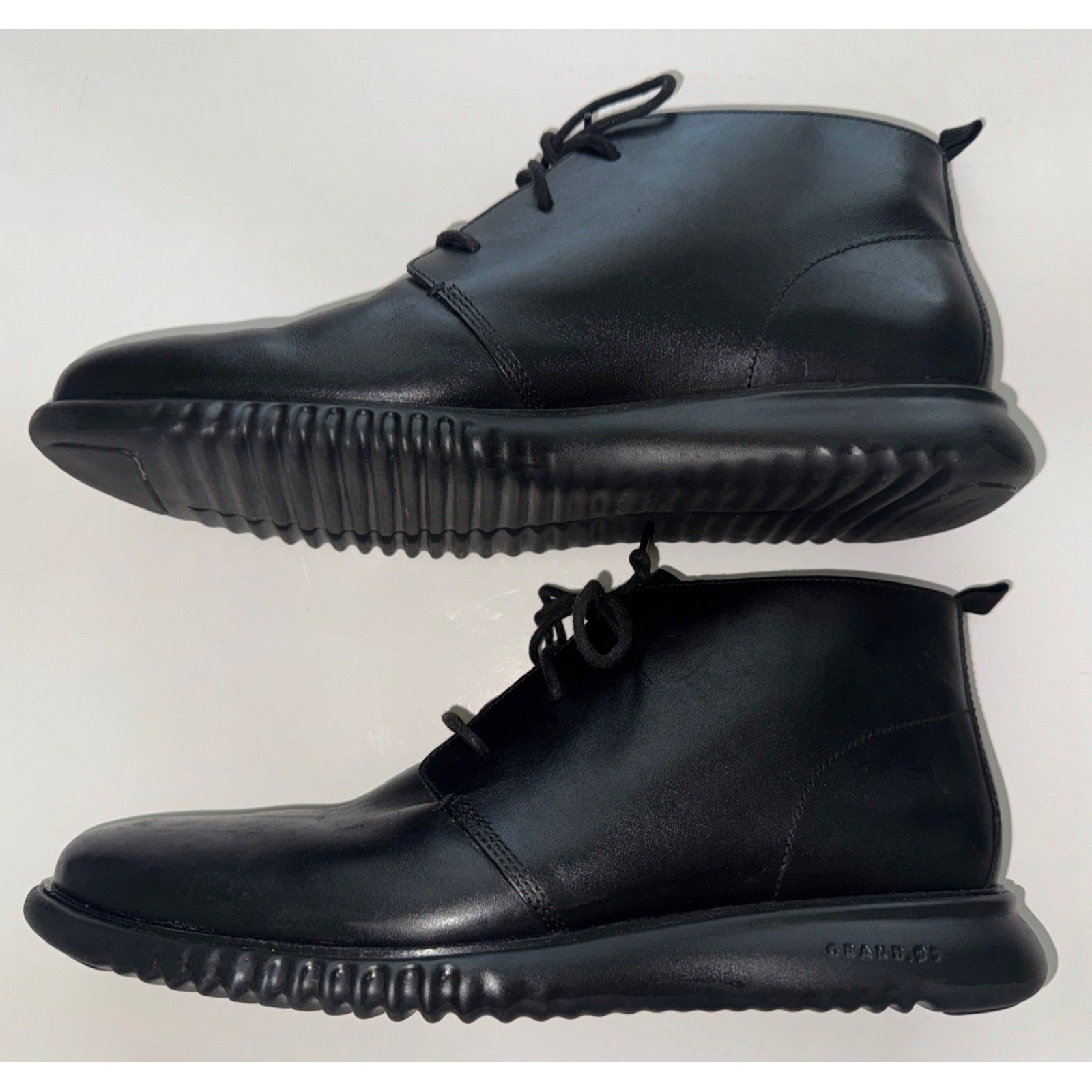 Cole Haan 2.Zerogrand Mens 13 Chukka Boots Black Leather Black Soles New